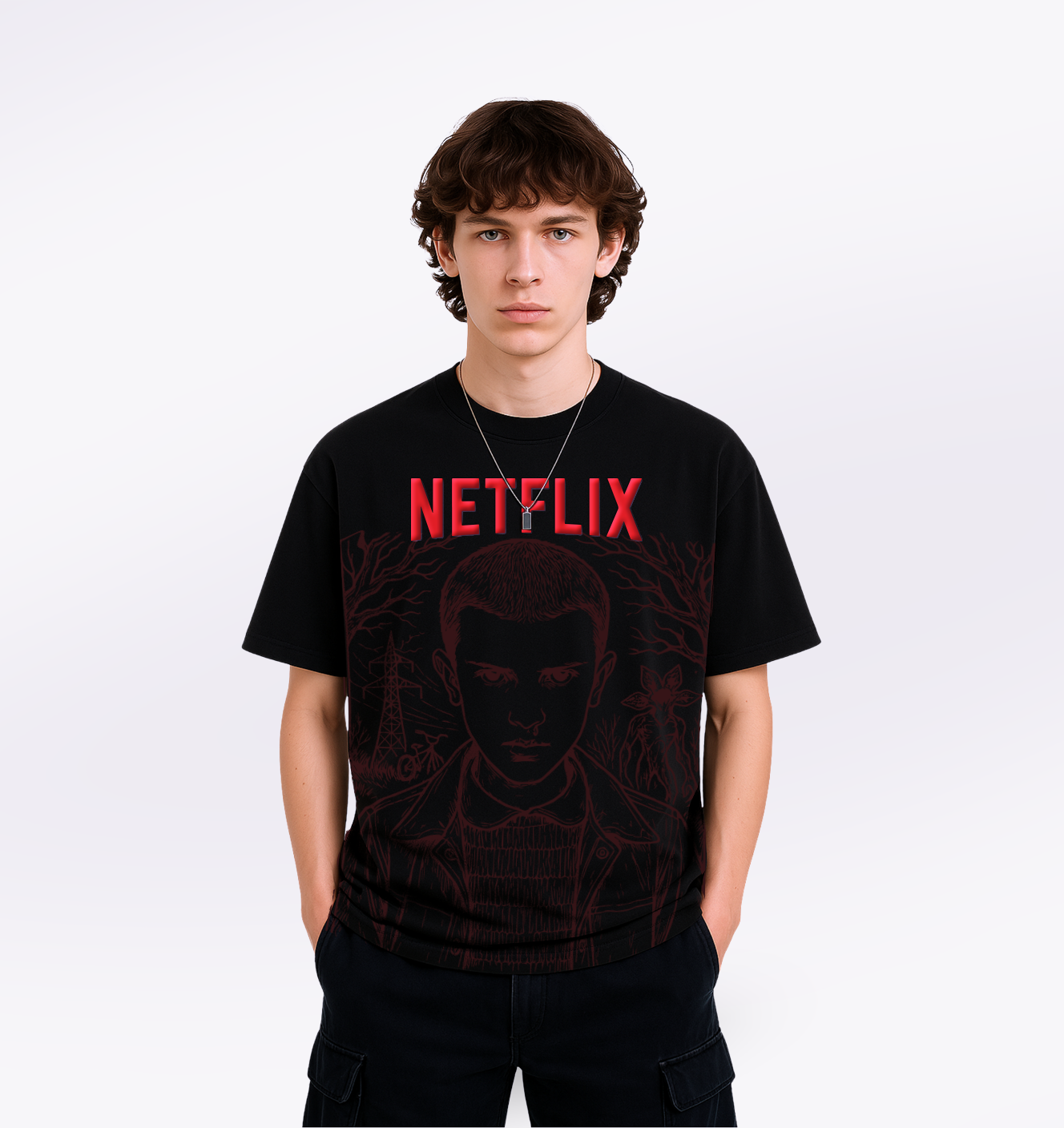 Netflix – Unisex Oversized T-Shirt (Black) – Topknotch Styles