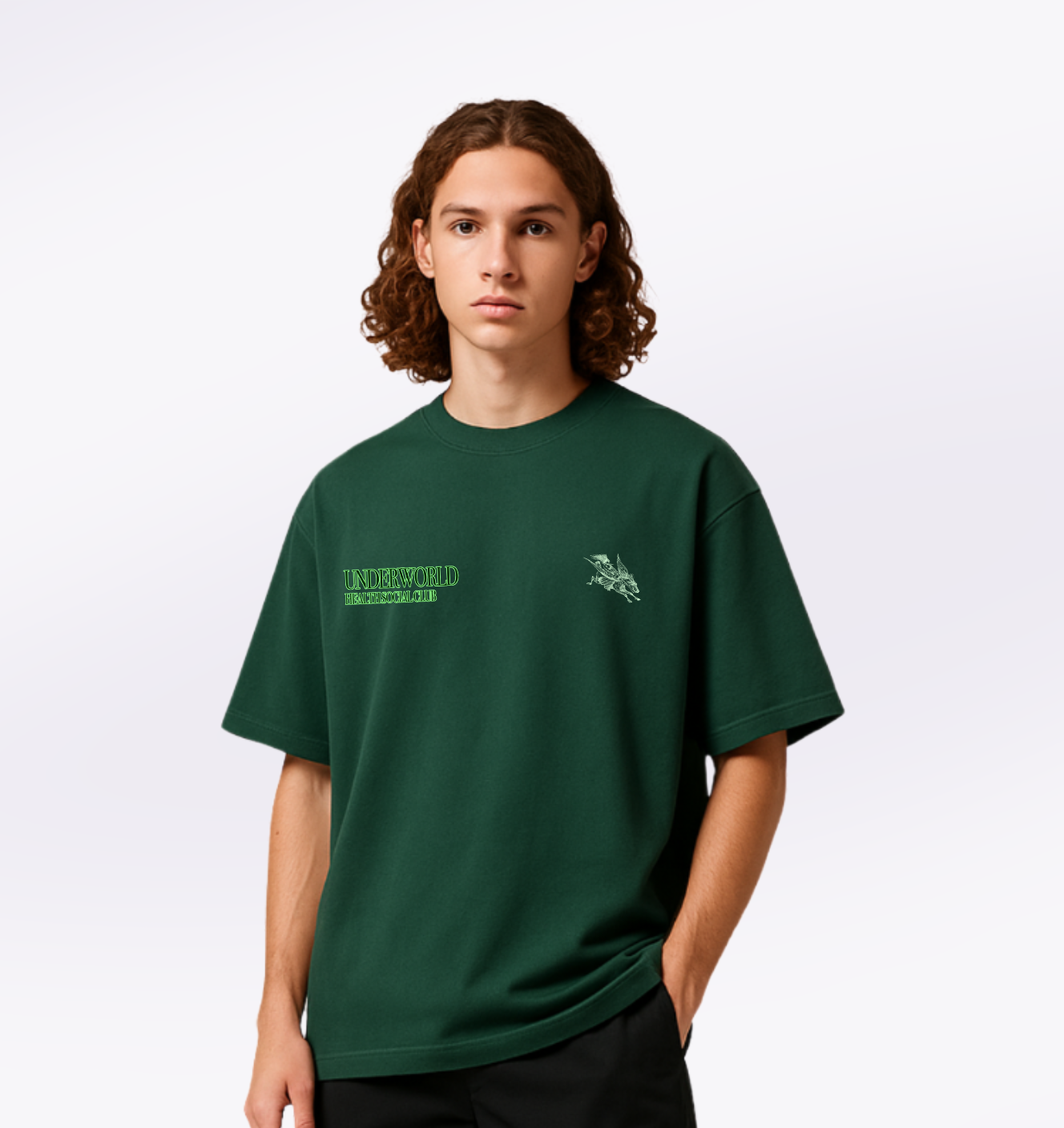 Underworld – Men's Oversized T-Shirt (Bottle Green) – Topknotch Styles